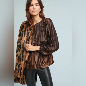 Anthropologie Amadi Merry Metallic Blouse Size Medium